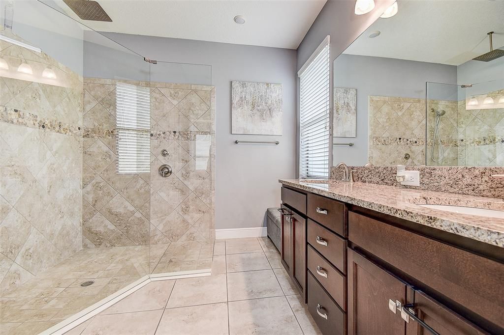 Bathroom, Dual Sink Vanities, Glass Shower, Interior