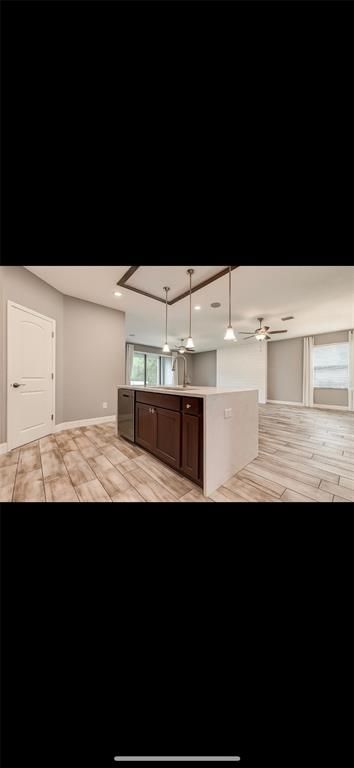 Empty room, Interior, Kitchen, Pendant Lights, Recessed Lighting