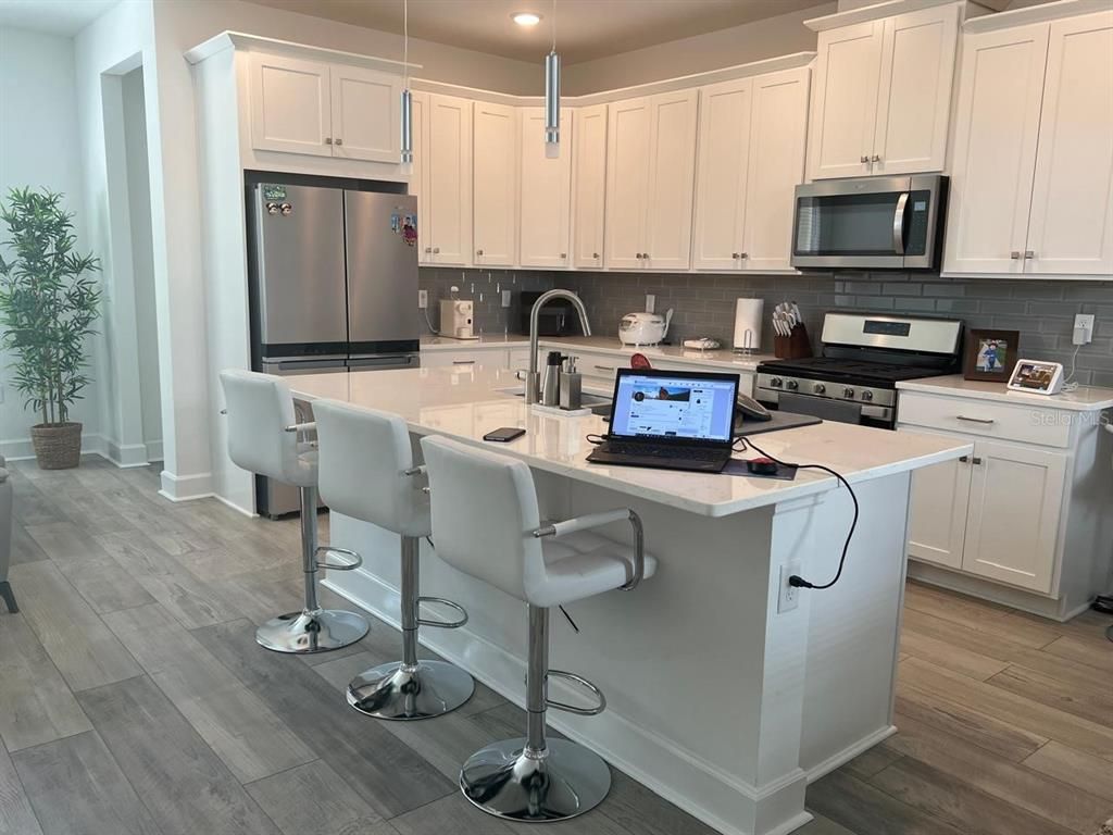 Interior, Kitchen, Recessed Lighting, Wood Texture Flooring