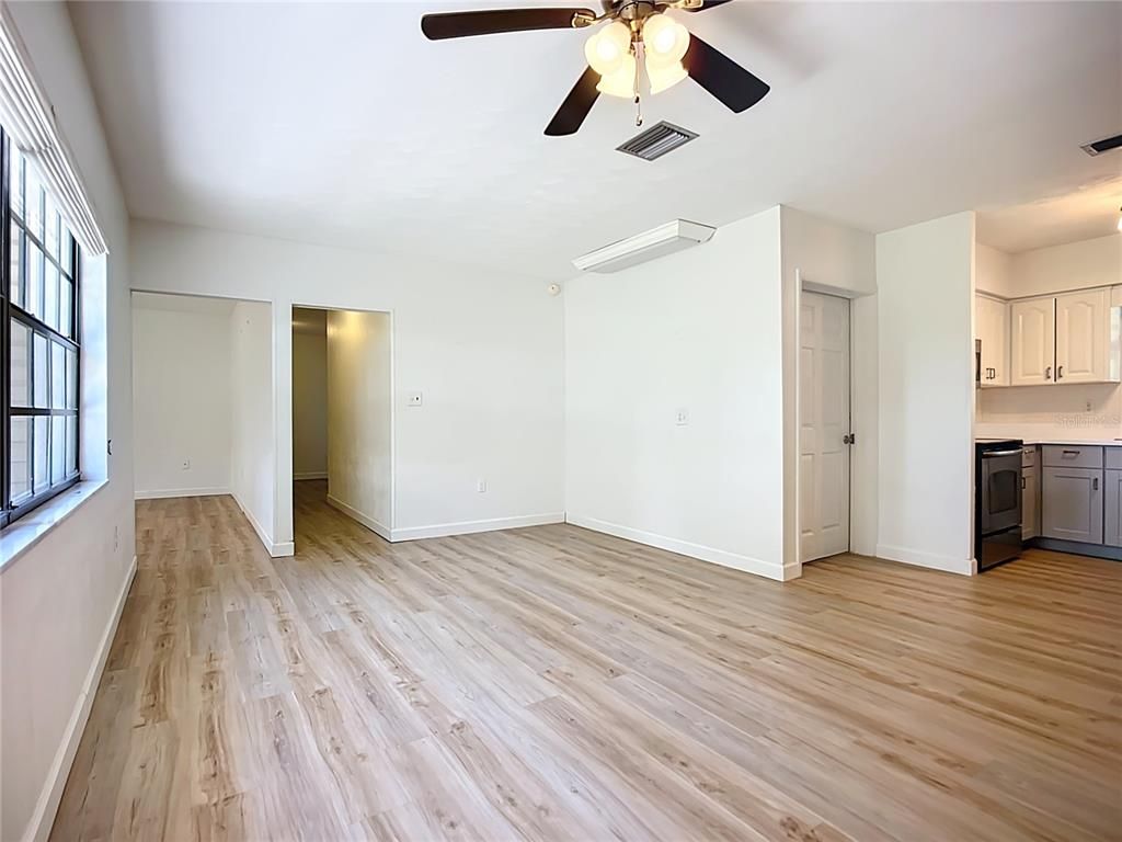 Empty room, Interior, Kitchen, Wood Texture Flooring