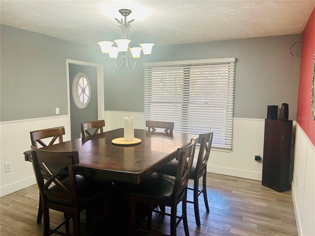 Chandelier, Dining room, Interior, Wood Texture Flooring