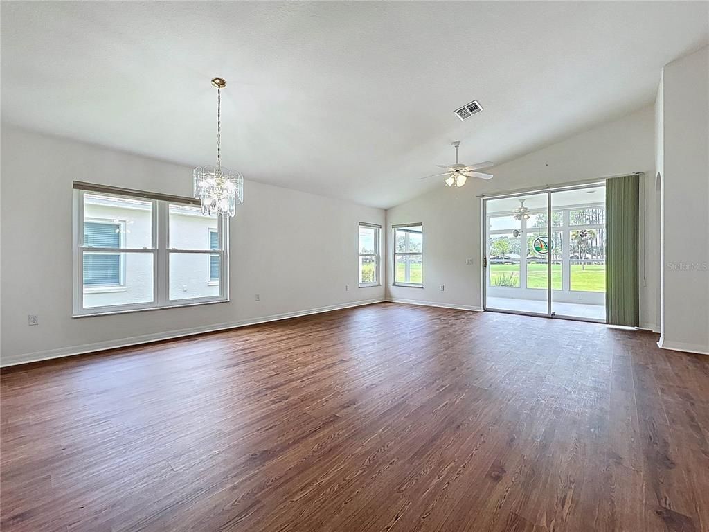 Chandelier, Empty room, Interior, Wood Texture Flooring