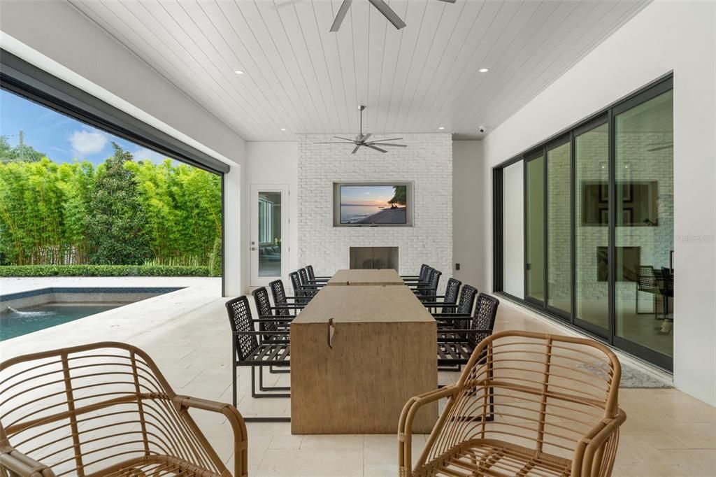 Exterior, Interior, Pool, Recessed Lighting, Stone Walls