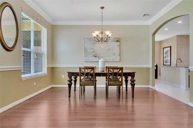 Chandelier, Dining room, Interior, Recessed Lighting, Wood Texture Flooring