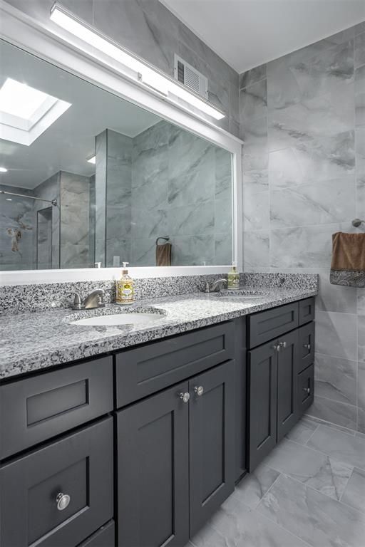 Bathroom, Dual Sink Vanities, Interior, Marble, Marble Walls