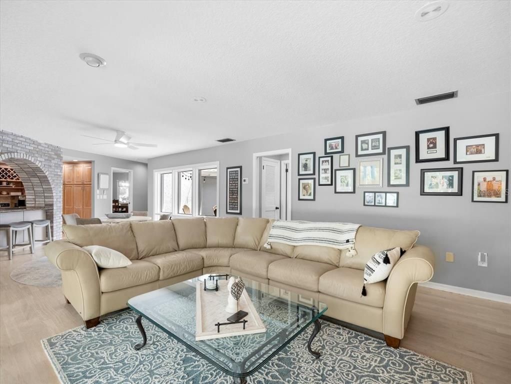 Interior, Living room, Stone Walls, Wood Texture Flooring
