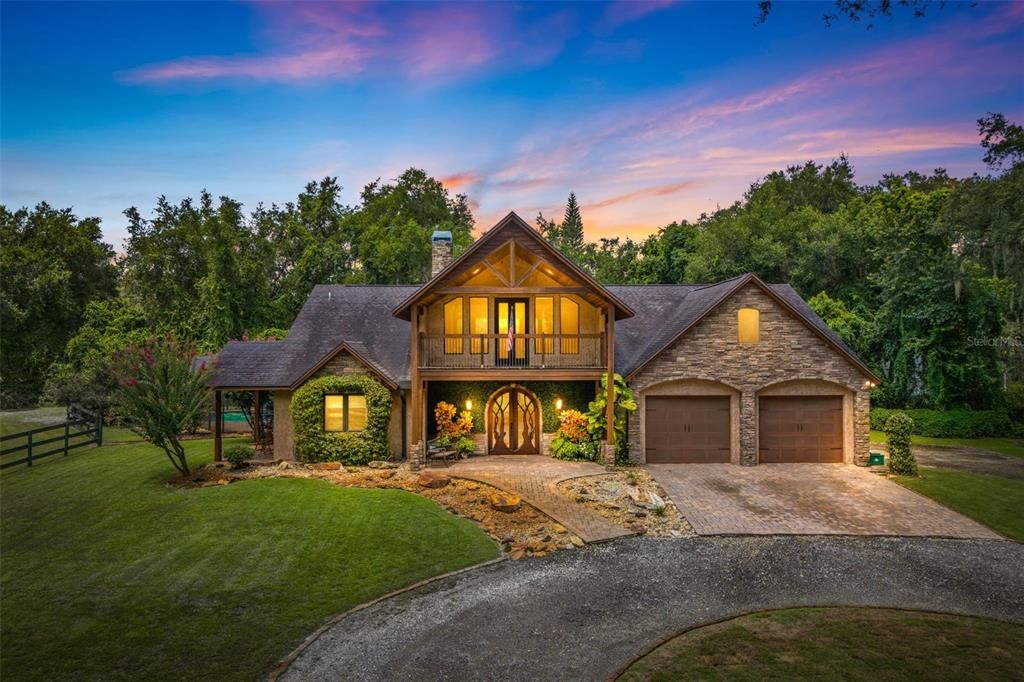 Attached, Backyard, Exterior, Facade, Log Home