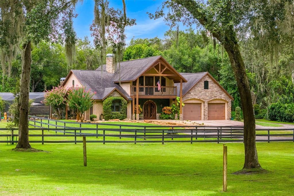 Attached, Backyard, Exterior, Facade, Log Home