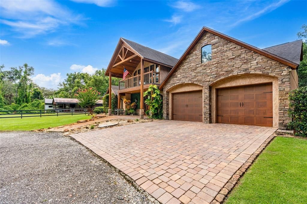 Attached, Exterior, Facade, Tudor Revival