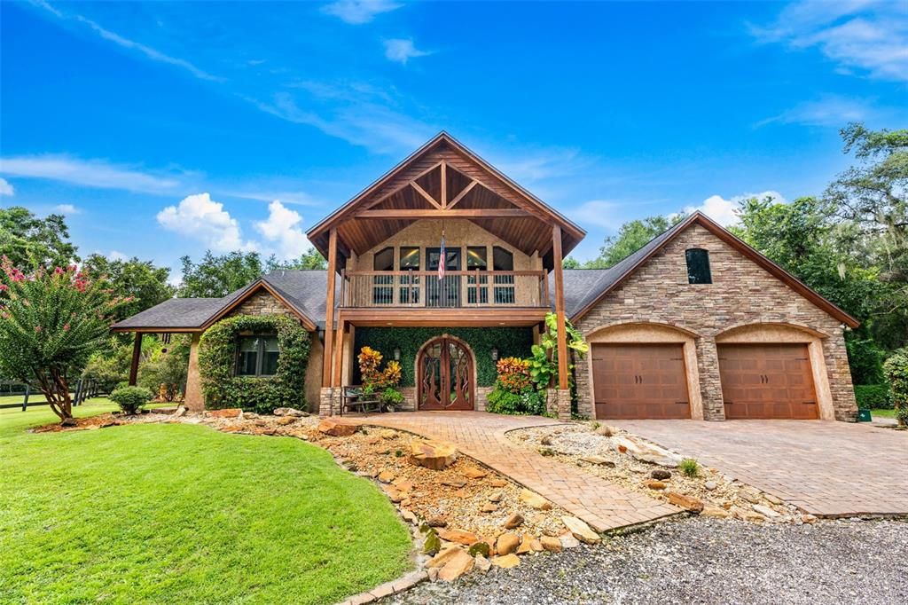 Attached, Backyard, Exterior, Facade, Log Home