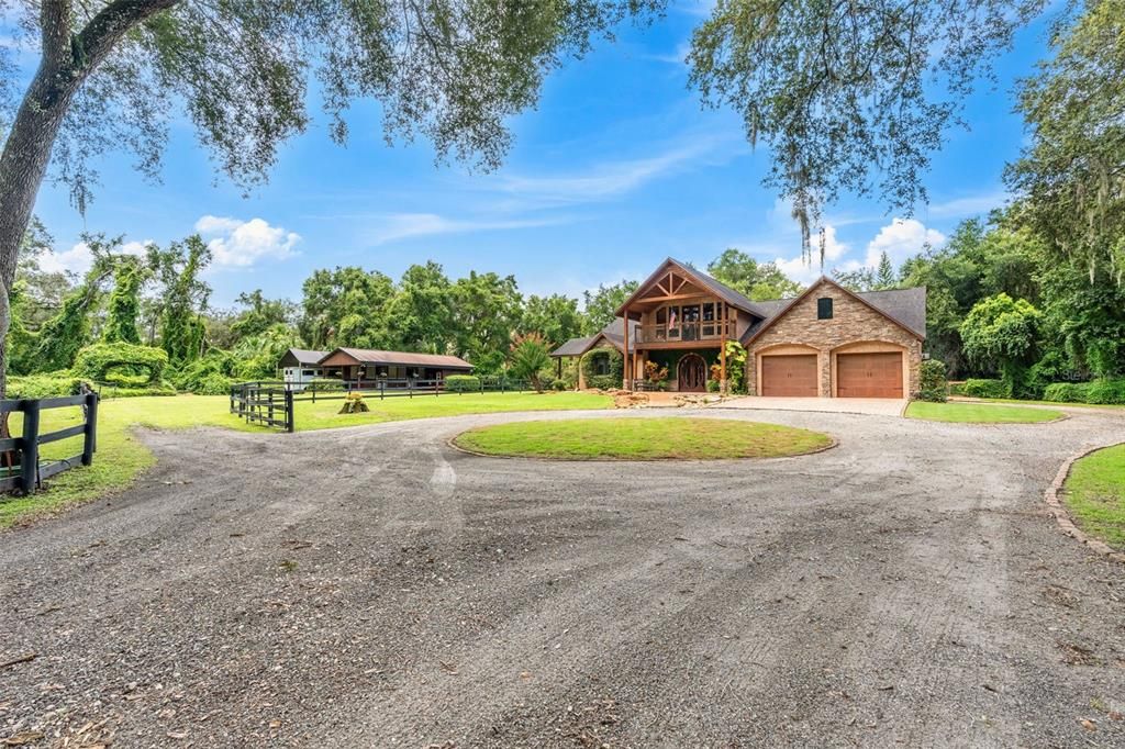 Attached, Backyard, Exterior, Facade, Log Home