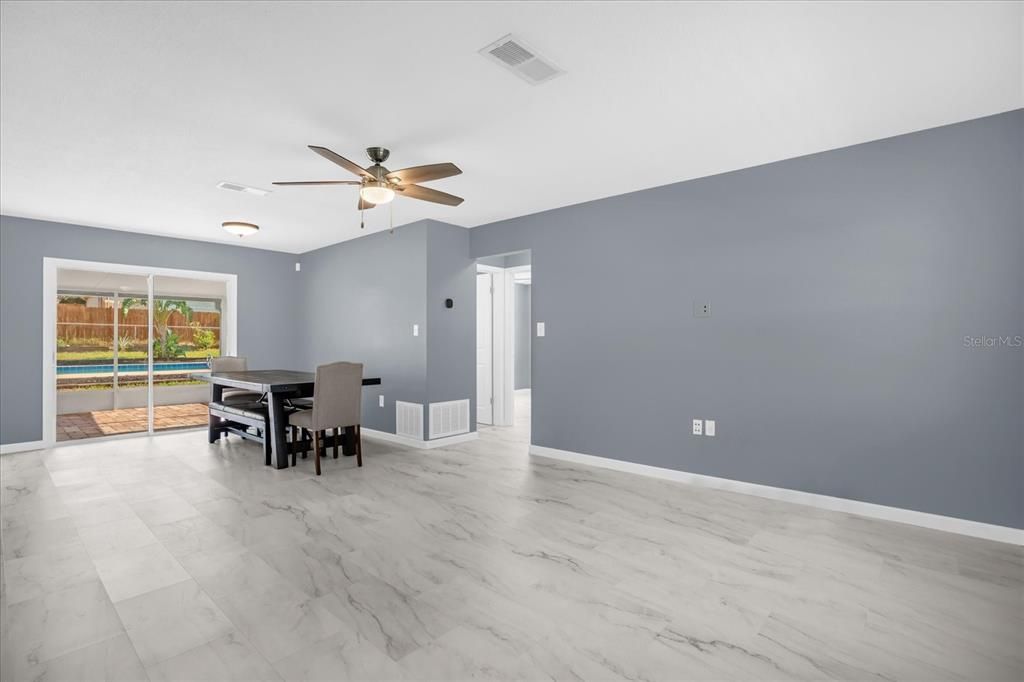 Dining room, Interior, Marble
