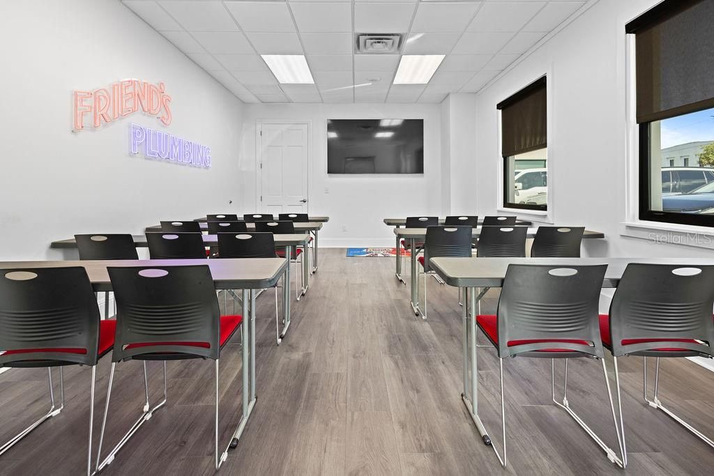 Dining room, Game Room, Interior, Recessed Lighting, Wood Texture Flooring