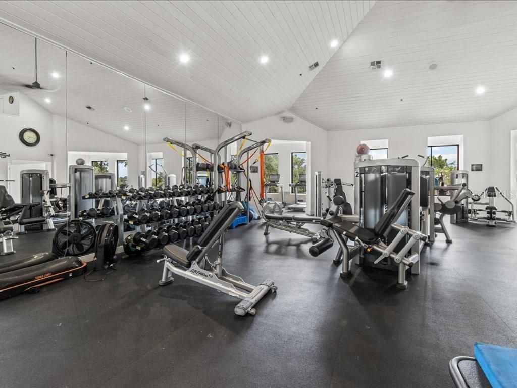 Fitness Equipment, Gym, Interior, Recessed Lighting