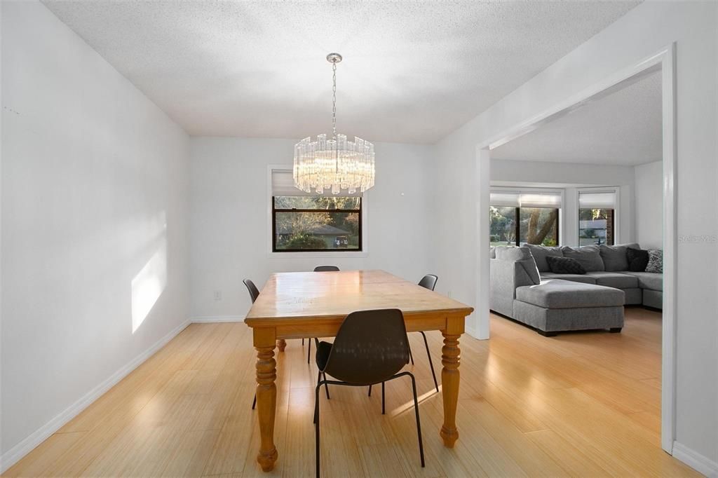 Chandelier, Dining room, Interior, Wood Texture Flooring