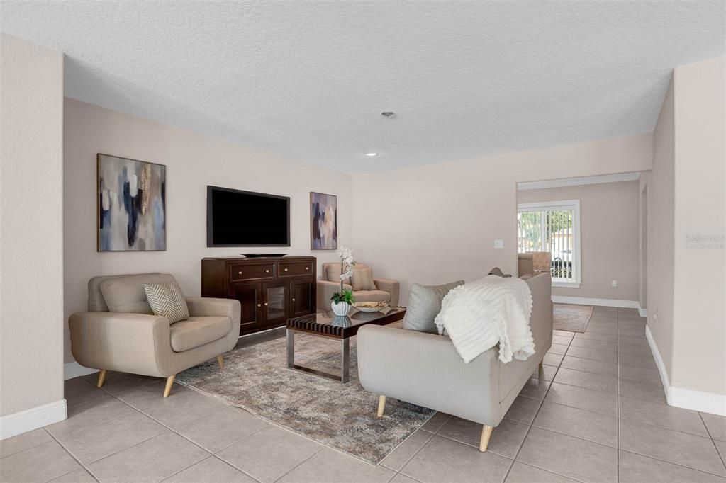 Interior, Living room, Recessed Lighting