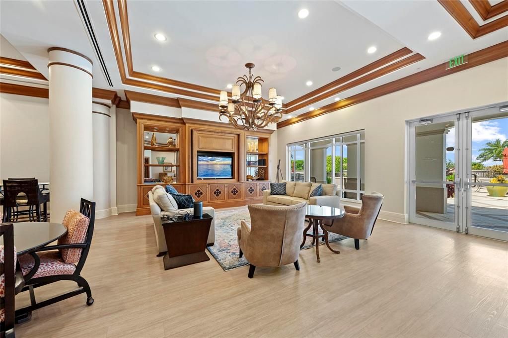Chandelier, Interior, Living room, Recessed Lighting, Wood Texture Flooring