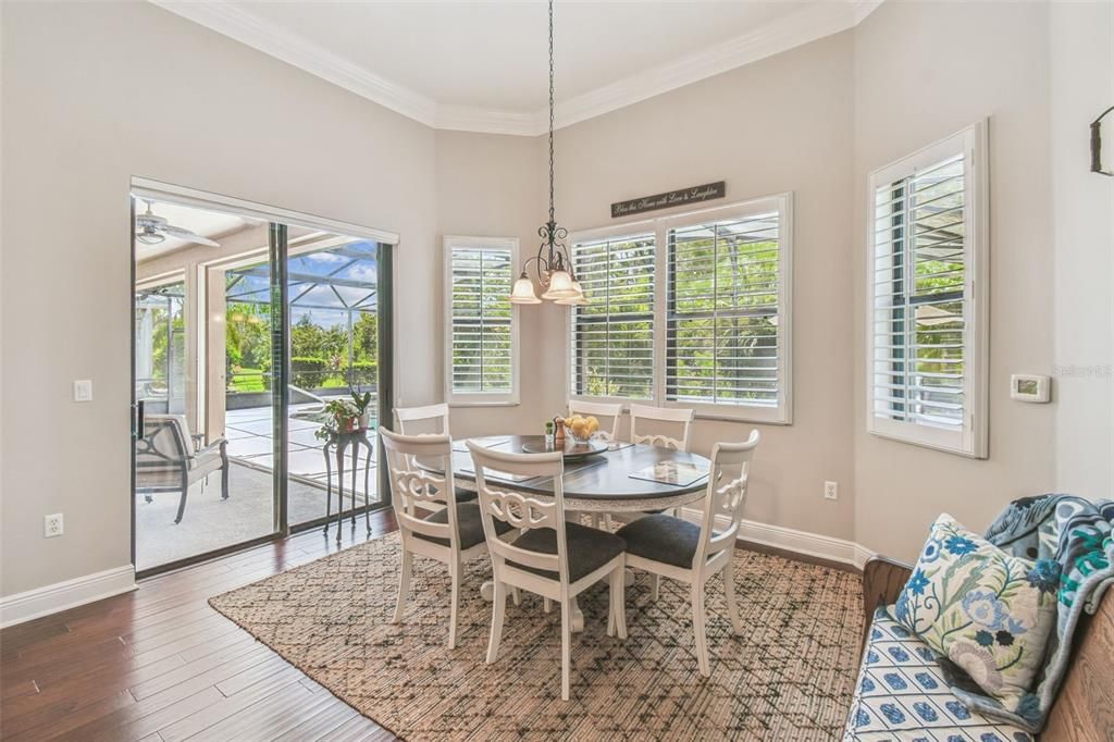 Dining room, Interior, Pendant Lights, Sun Room, Wood Texture Flooring