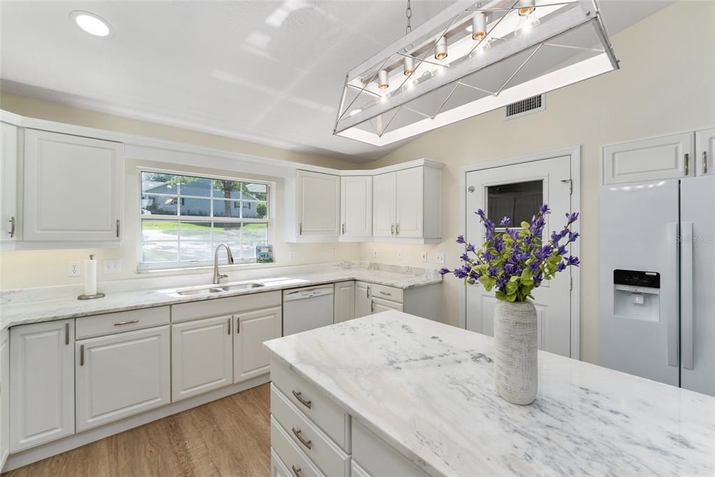 Interior, Kitchen, Recessed Lighting, Wood Texture Flooring