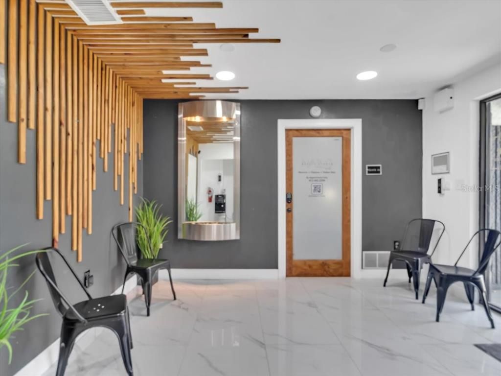 Elevator, Interior, Marble, Pendant Lights, Recessed Lighting, Wooden Walls