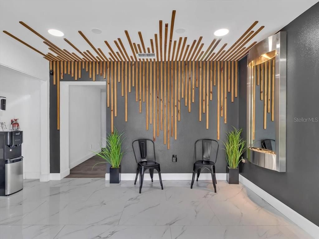 Interior, Marble, Pendant Lights, Recessed Lighting, Wooden Walls
