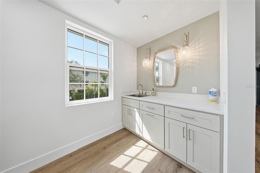 Bathroom, Dual Sink Vanities, Interior, Wood Texture Flooring
