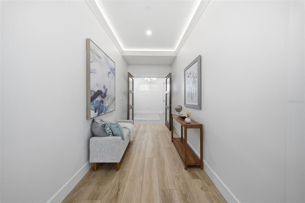 Interior, Recessed Lighting, Wood Texture Flooring