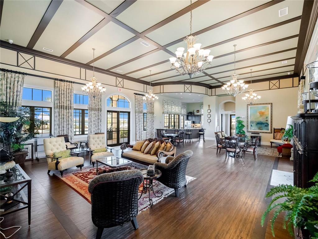 Chandelier, Dining room, Interior, Living room, Pendant Lights, Recessed Lighting, Wood Texture Flooring