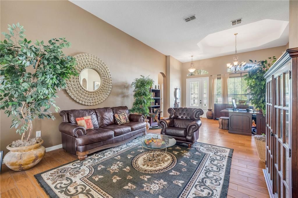 Chandelier, Interior, Living room, Pendant Lights, Wood Texture Flooring
