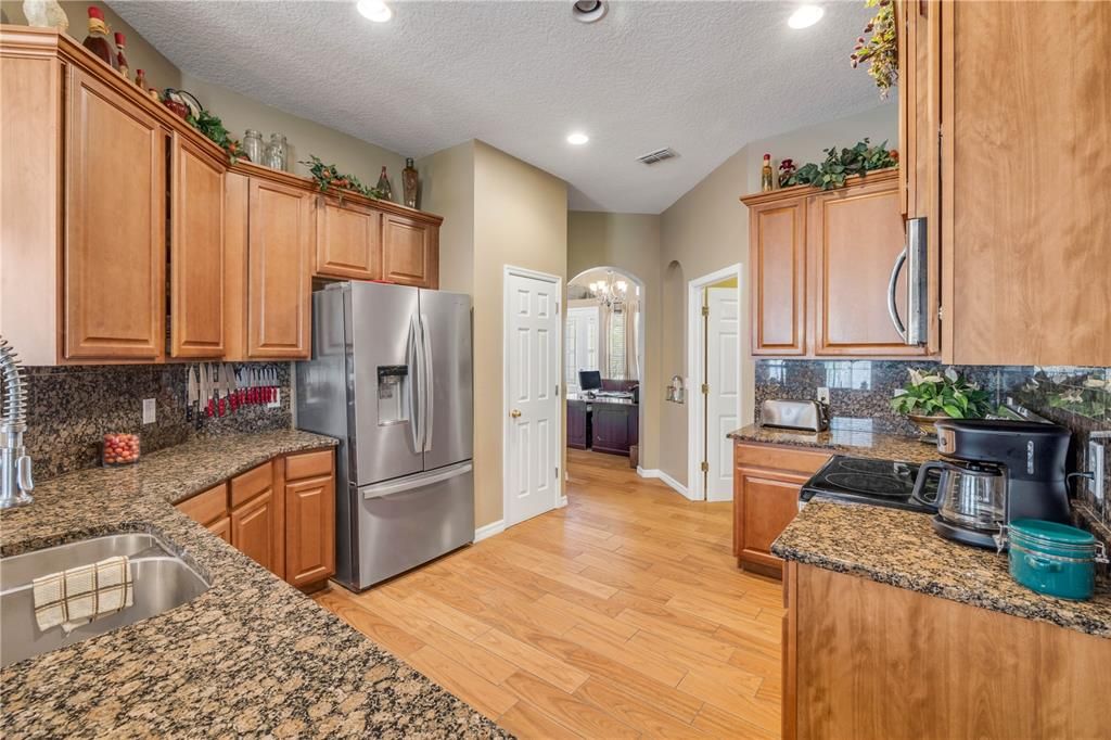 Interior, Kitchen, Recessed Lighting, Wood Texture Flooring