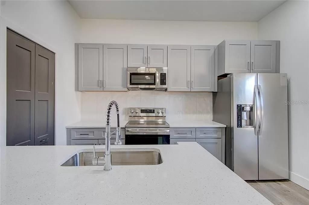 Interior, Kitchen, Stainless Steel Appliances, Wood Texture Flooring