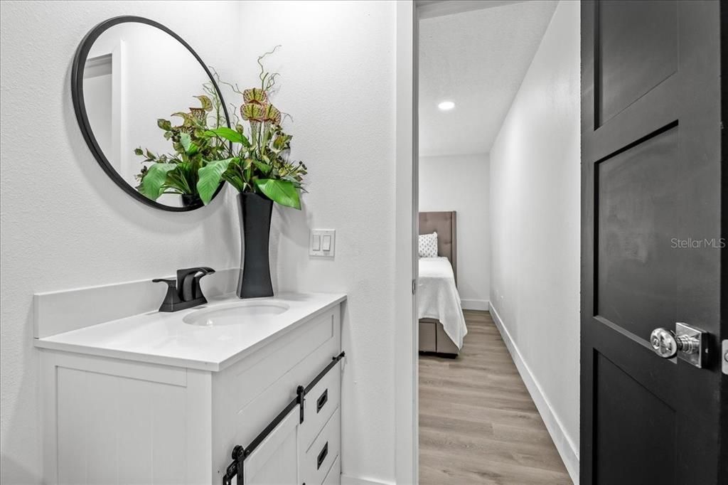 Bathroom, Bedroom, Interior, Recessed Lighting, Wood Texture Flooring
