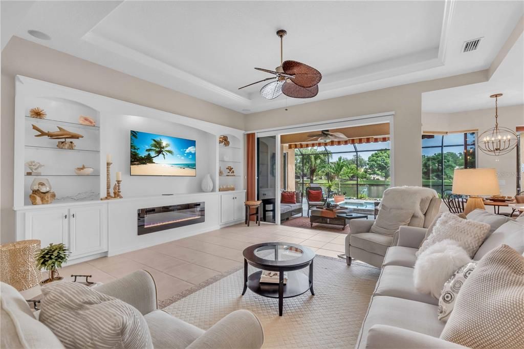 Chandelier, Dining room, Fireplace, Interior, Living room, Pendant Lights