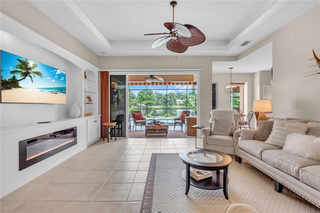 Fireplace, Interior, Living room, Pendant Lights