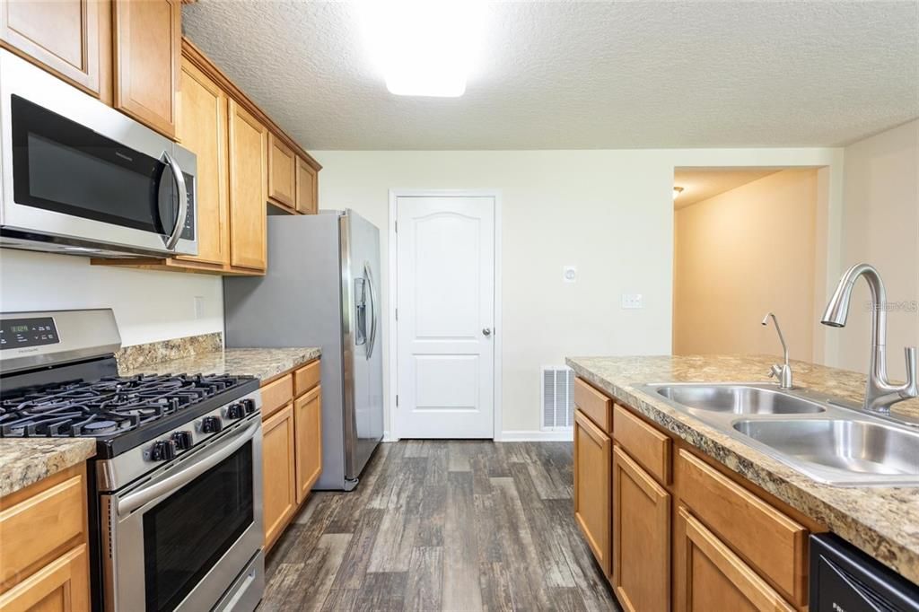 Interior, Kitchen, Wood Texture Flooring