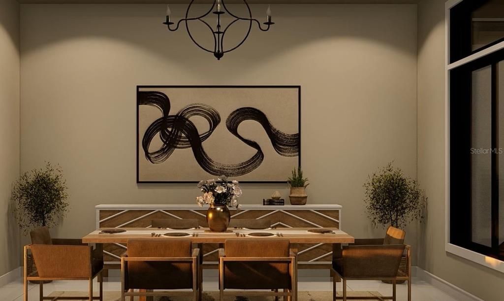 Chandelier, Dining room, Interior