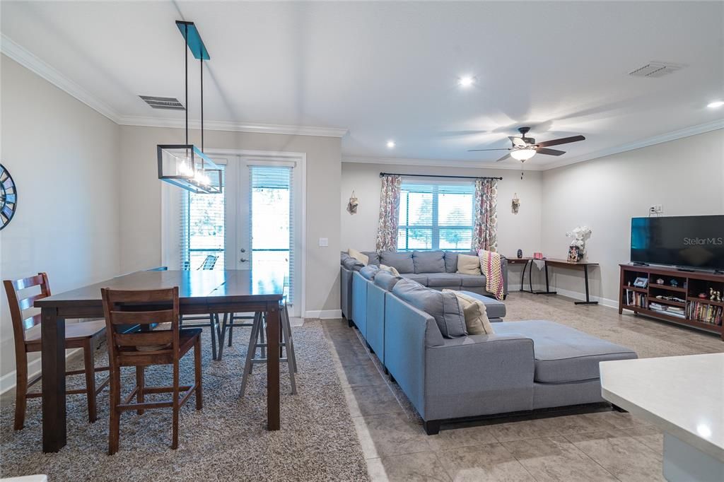 Dining room, Interior, Living room, Pendant Lights, Recessed Lighting
