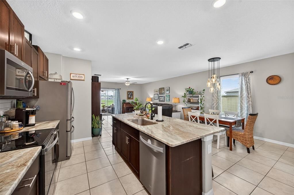 Dining room, Interior, Kitchen, Pendant Lights, Recessed Lighting