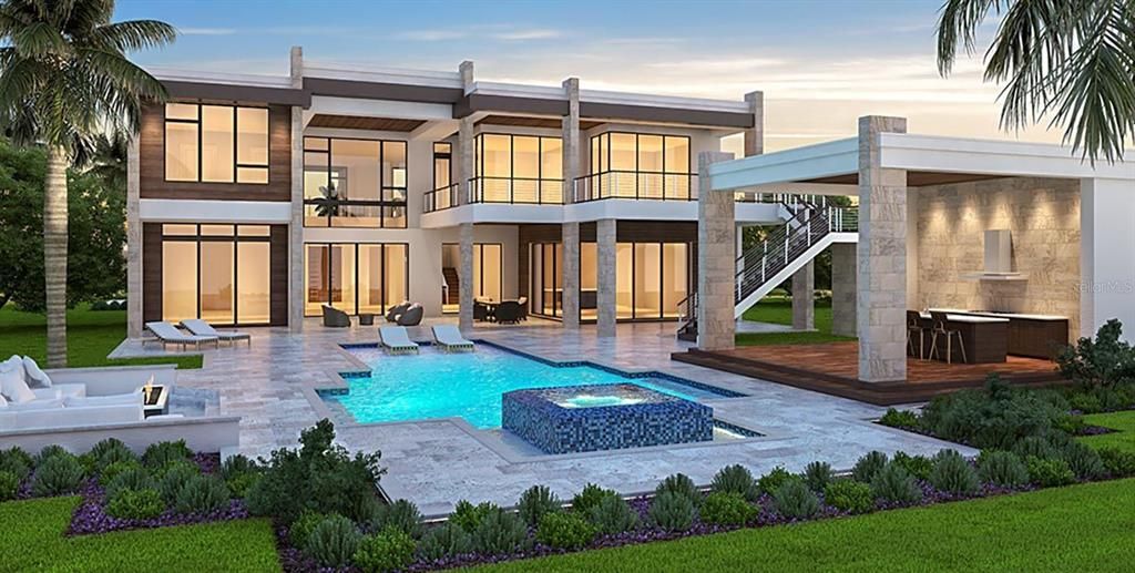 Exterior, Facade, Pool, Modern