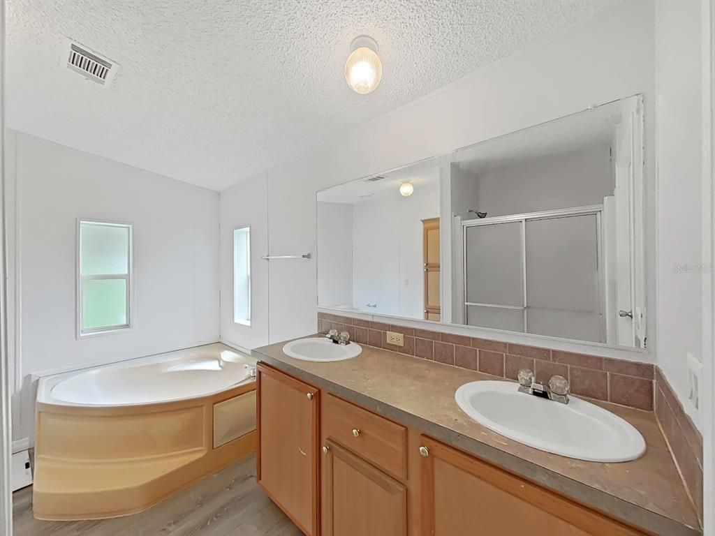 Bathroom, Dual Sink Vanities, Interior, Wood Texture Flooring