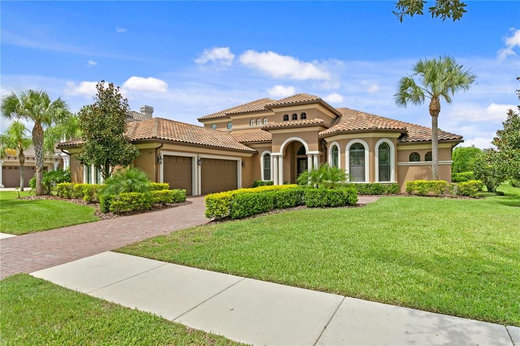 Attached, Backyard, Exterior, Facade, Mediterranean