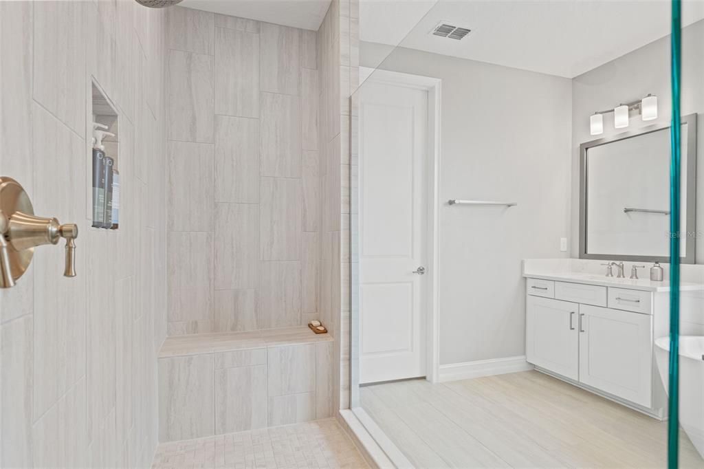 Bathroom, Interior, Wood Texture Flooring