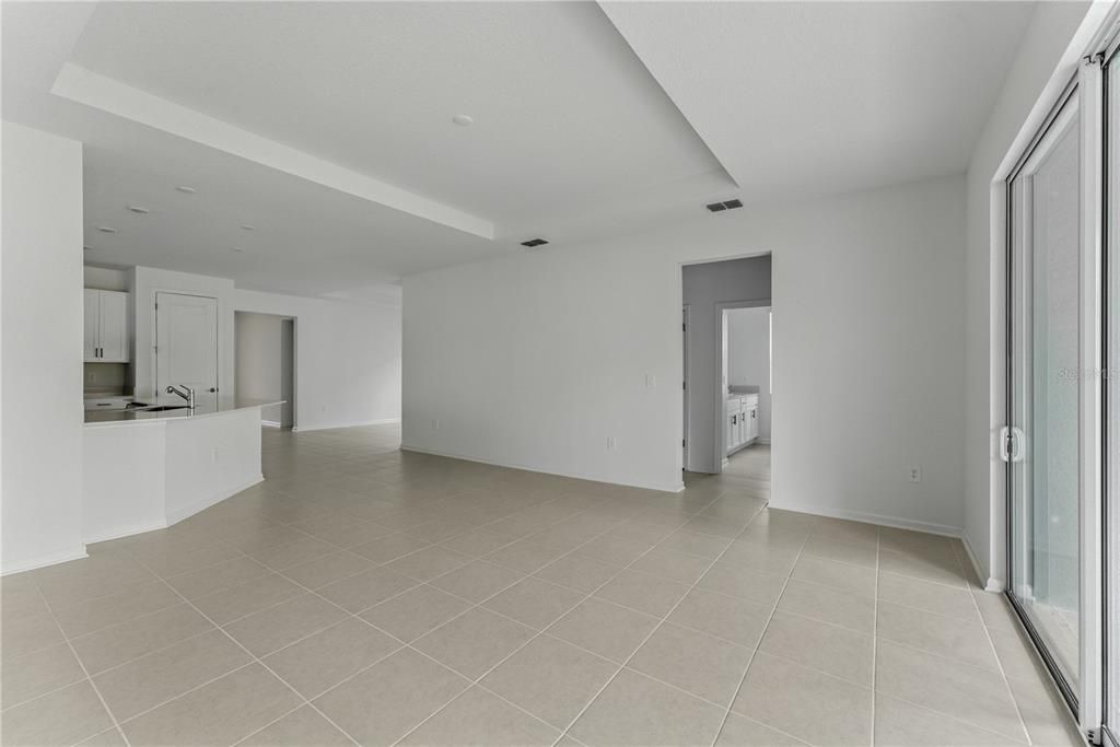 Empty room, Interior, Kitchen, Recessed Lighting