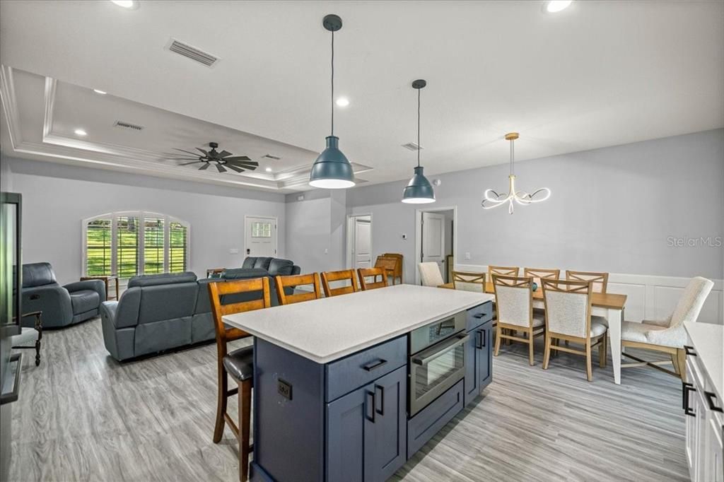 Dining room, Interior, Kitchen, Living room, Pendant Lights, Recessed Lighting