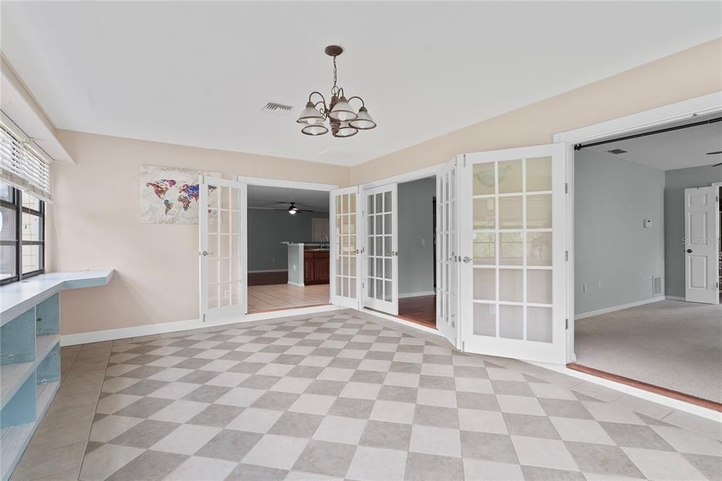 Chandelier, Empty room, Interior