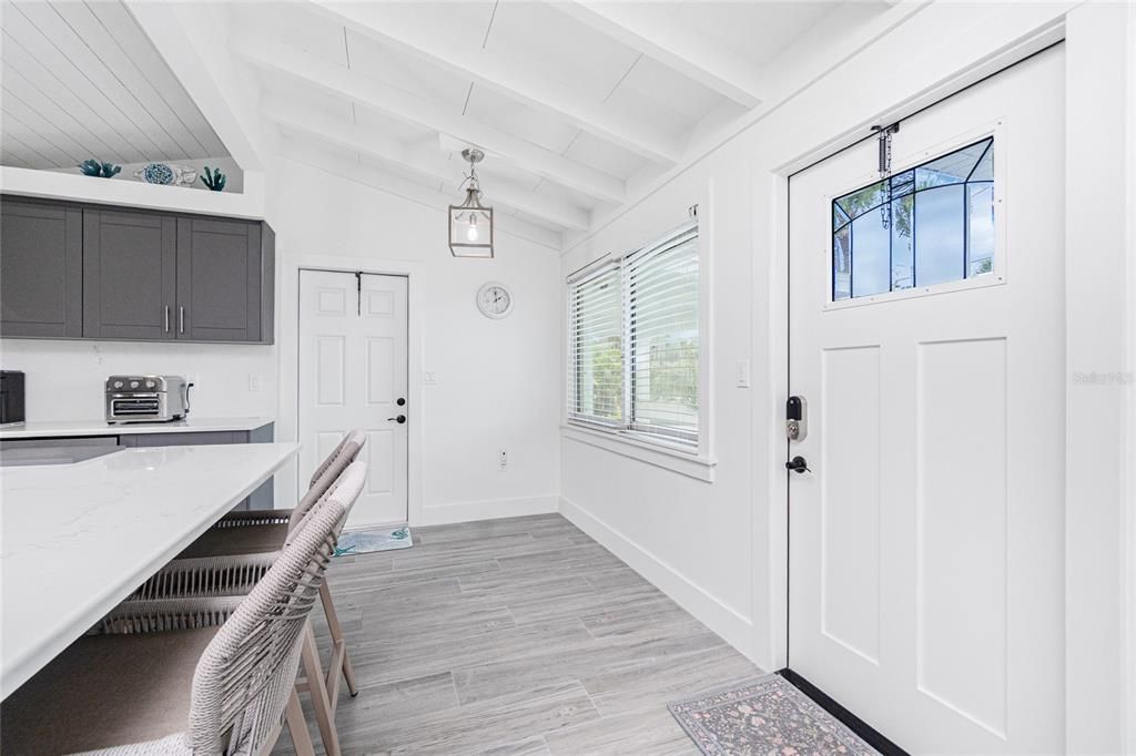 Interior, Kitchen, Pendant Lights, Wood Texture Flooring