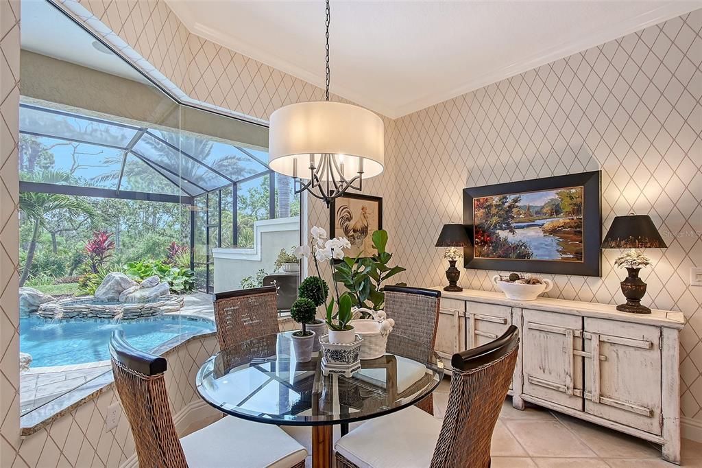 Chandelier, Dining room, Glass Ceilings, Interior, Pendant Lights, Pool, Sun Room