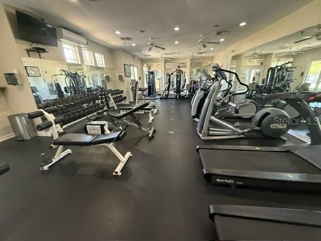 Fitness Equipment, Gym, Interior, Recessed Lighting