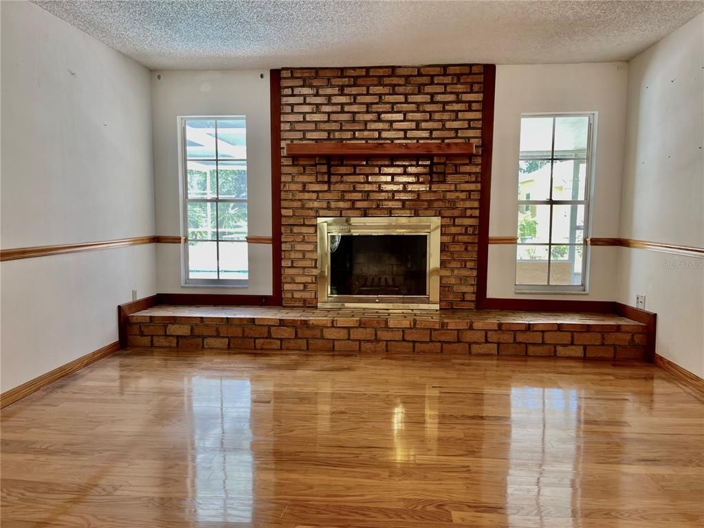 Empty room, Fireplace, Interior, Stone Walls