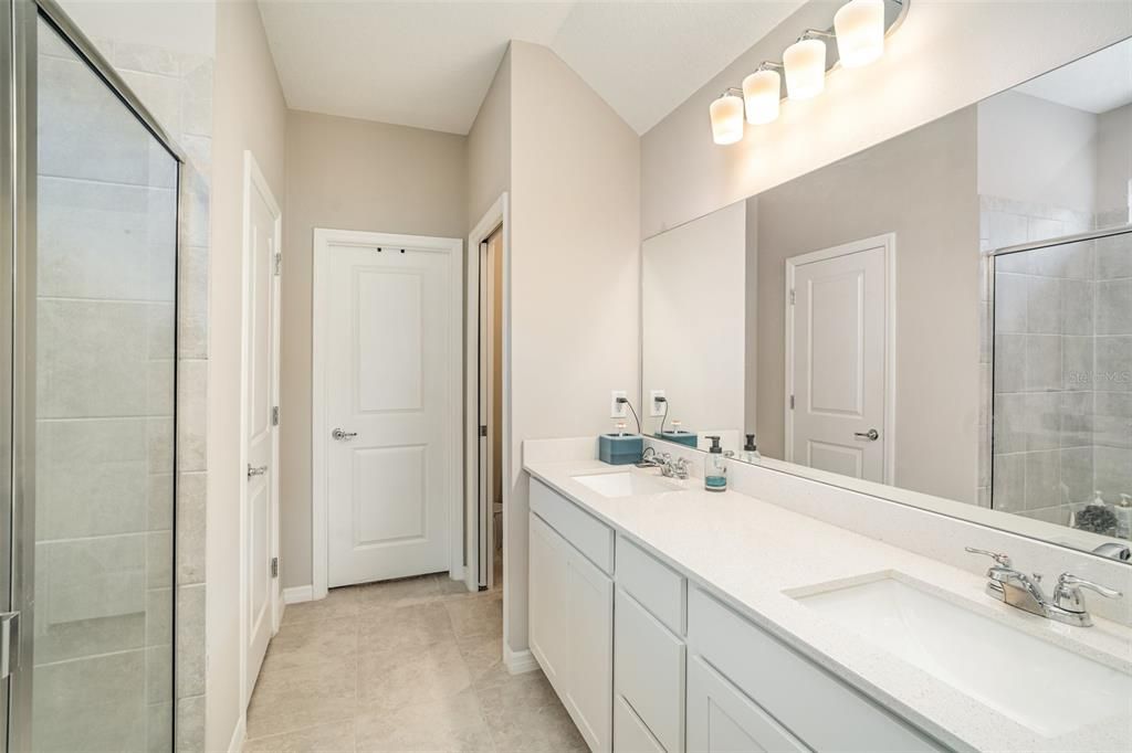 Bathroom, Dual Sink Vanities, Glass Shower, Interior